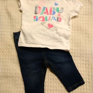 Granimals 0-3 mon baby girl Jeans & T outfit